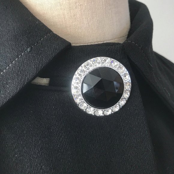 Black Vintage Coat, Retro Black Coat Large - Picture 2 of 7